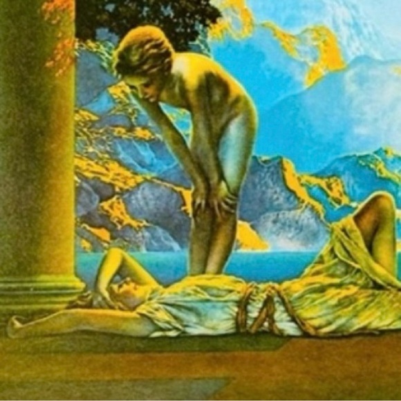 DAYBREAK Original Vintage Print Poster Maxfield Parrish Art Deco Nouveau Artist